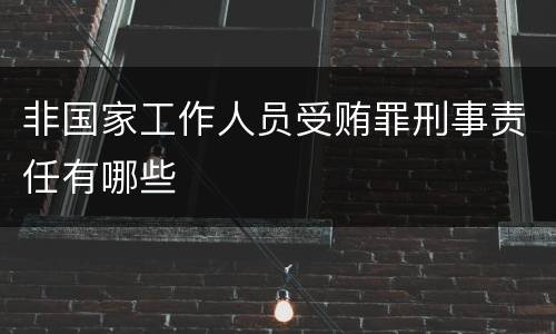 非国家工作人员受贿罪刑事责任有哪些