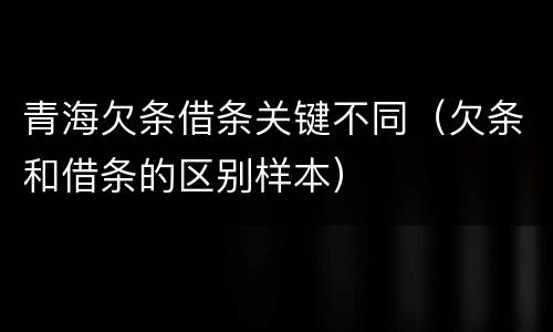 青海欠条借条关键不同（欠条和借条的区别样本）