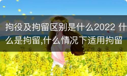 拘役及拘留区别是什么2022 什么是拘留,什么情况下适用拘留