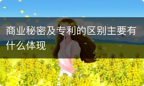 商业秘密及专利的区别主要有什么体现