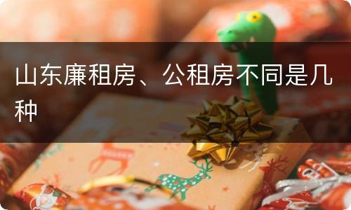 山东廉租房、公租房不同是几种