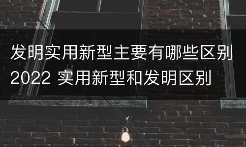 发明实用新型主要有哪些区别2022 实用新型和发明区别