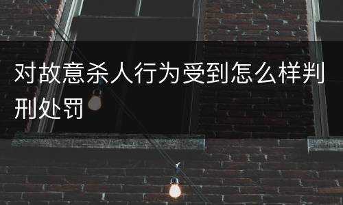 对故意杀人行为受到怎么样判刑处罚
