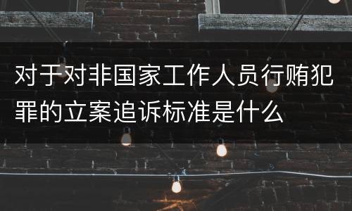 对于对非国家工作人员行贿犯罪的立案追诉标准是什么