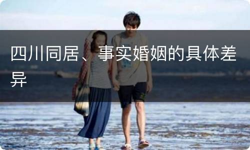 四川同居、事实婚姻的具体差异