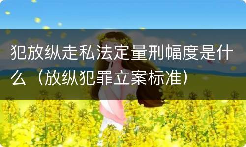 犯放纵走私法定量刑幅度是什么（放纵犯罪立案标准）