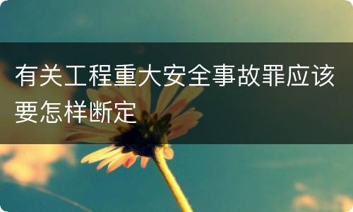 有关工程重大安全事故罪应该要怎样断定