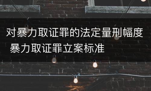 对暴力取证罪的法定量刑幅度 暴力取证罪立案标准