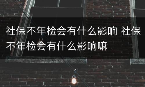 社保不年检会有什么影响 社保不年检会有什么影响嘛