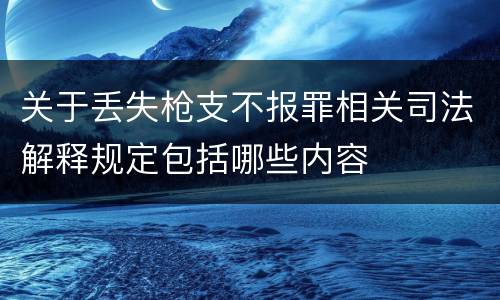 关于丢失枪支不报罪相关司法解释规定包括哪些内容