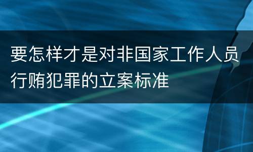 要怎样才是对非国家工作人员行贿犯罪的立案标准