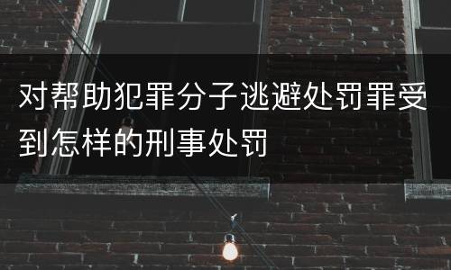 对帮助犯罪分子逃避处罚罪受到怎样的刑事处罚