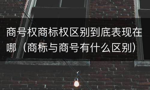 商号权商标权区别到底表现在哪（商标与商号有什么区别）