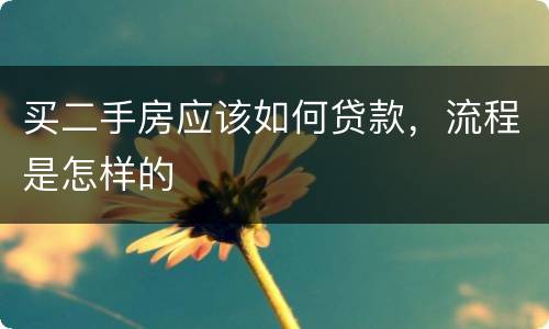 买二手房应该如何贷款，流程是怎样的