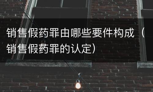 销售假药罪由哪些要件构成（销售假药罪的认定）