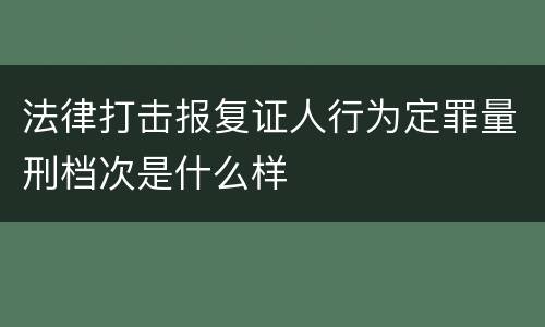 法律打击报复证人行为定罪量刑档次是什么样