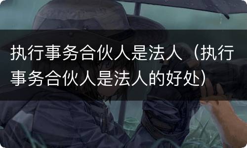 执行事务合伙人是法人（执行事务合伙人是法人的好处）