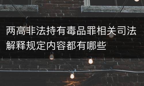 两高非法持有毒品罪相关司法解释规定内容都有哪些
