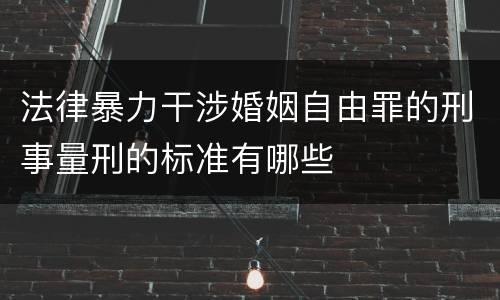 法律暴力干涉婚姻自由罪的刑事量刑的标准有哪些