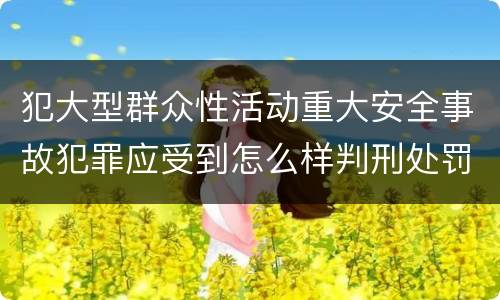 犯大型群众性活动重大安全事故犯罪应受到怎么样判刑处罚