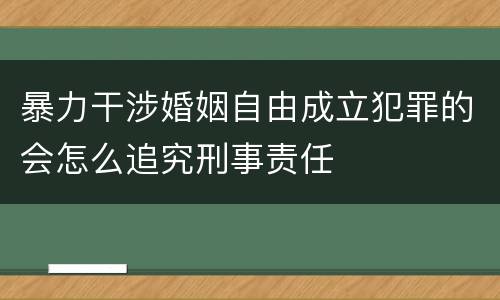 暴力干涉婚姻自由成立犯罪的会怎么追究刑事责任