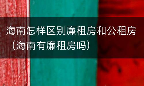 海南怎样区别廉租房和公租房（海南有廉租房吗）