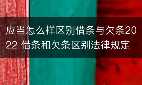 应当怎么样区别借条与欠条2022 借条和欠条区别法律规定