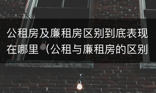 公租房及廉租房区别到底表现在哪里（公租与廉租房的区别是什么）
