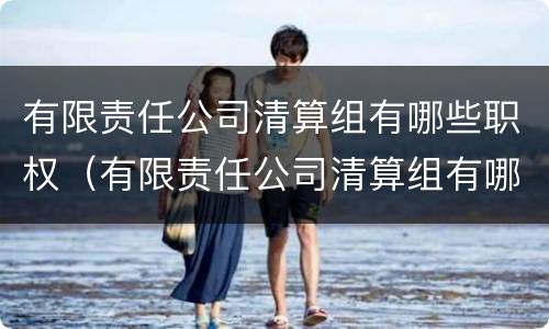 有限责任公司清算组有哪些职权（有限责任公司清算组有哪些职权和义务）