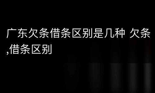 广东欠条借条区别是几种 欠条,借条区别