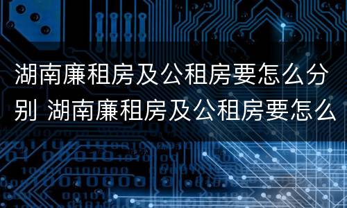 湖南廉租房及公租房要怎么分别 湖南廉租房及公租房要怎么分别摇号