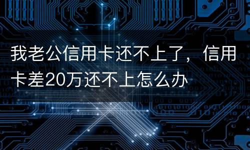 我老公信用卡还不上了，信用卡差20万还不上怎么办