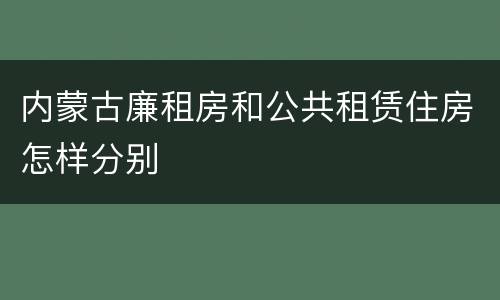内蒙古廉租房和公共租赁住房怎样分别