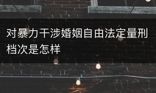 对暴力干涉婚姻自由法定量刑档次是怎样