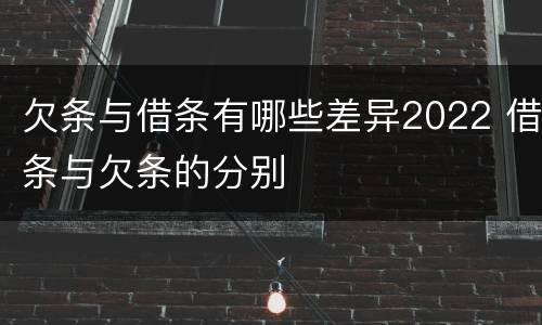 欠条与借条有哪些差异2022 借条与欠条的分别