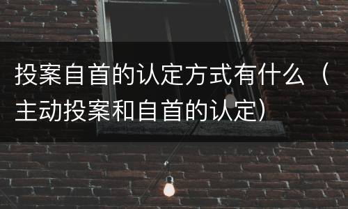 投案自首的认定方式有什么（主动投案和自首的认定）
