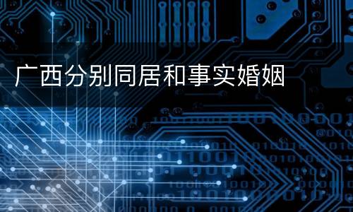 广西分别同居和事实婚姻