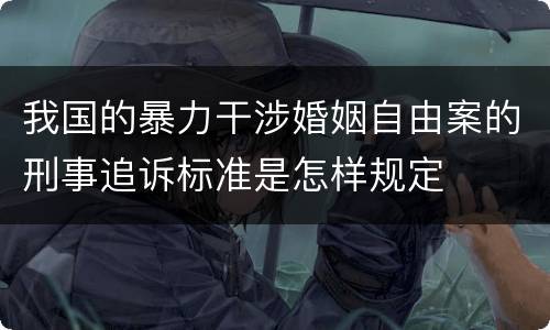 我国的暴力干涉婚姻自由案的刑事追诉标准是怎样规定