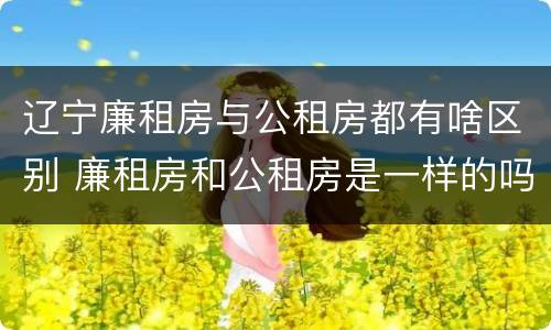 辽宁廉租房与公租房都有啥区别 廉租房和公租房是一样的吗