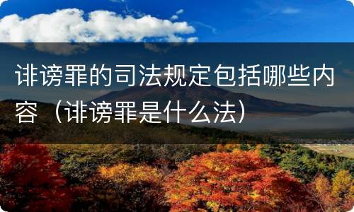 诽谤罪的司法规定包括哪些内容（诽谤罪是什么法）