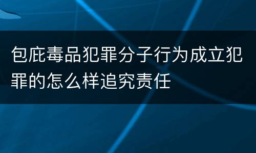 包庇毒品犯罪分子行为成立犯罪的怎么样追究责任