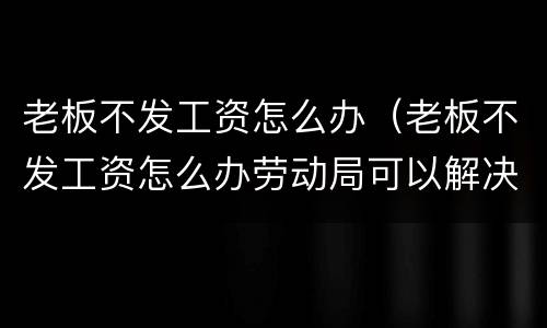 老板不发工资怎么办（老板不发工资怎么办劳动局可以解决吗）