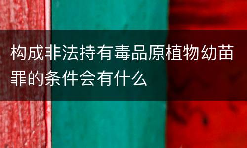 构成非法持有毒品原植物幼苗罪的条件会有什么