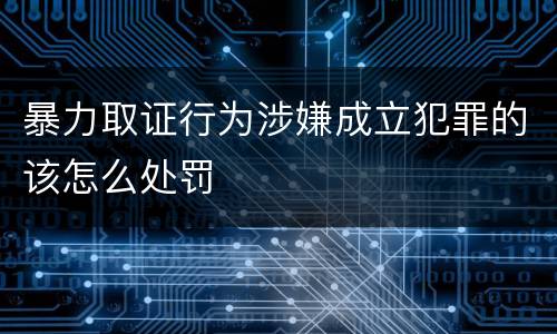 暴力取证行为涉嫌成立犯罪的该怎么处罚