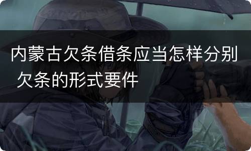 内蒙古欠条借条应当怎样分别 欠条的形式要件