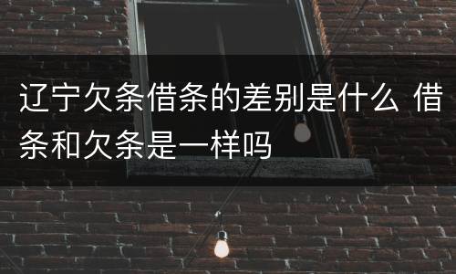 辽宁欠条借条的差别是什么 借条和欠条是一样吗