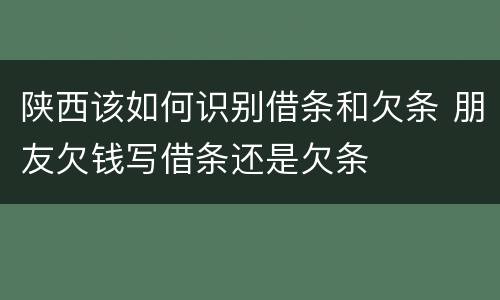 陕西该如何识别借条和欠条 朋友欠钱写借条还是欠条