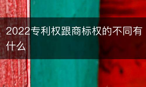 2022专利权跟商标权的不同有什么