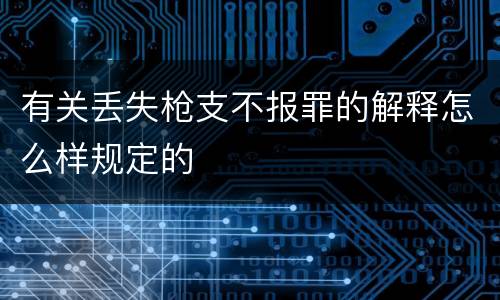 有关丢失枪支不报罪的解释怎么样规定的