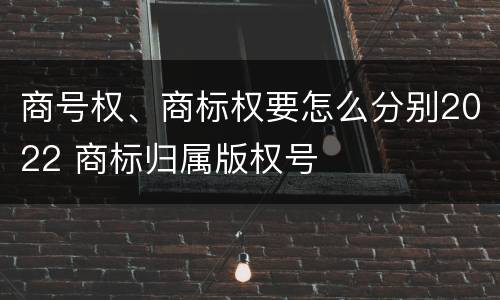 商号权、商标权要怎么分别2022 商标归属版权号